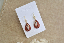 Load image into Gallery viewer, Petal Polymer Clay Earrings (Metallic Red 1)
