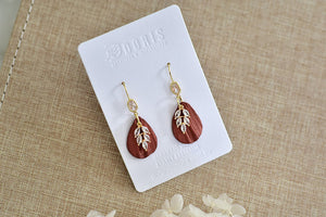 Petal Polymer Clay Earrings (Metallic Red 1)