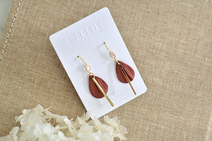 Petal Polymer Clay Earrings (Metallic Red 2)