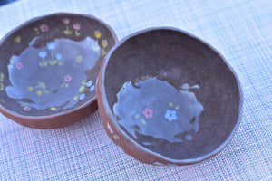 Handmade daisy bowl - Floral pattern bowl - Retro style