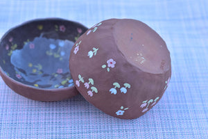 Handmade daisy bowl - Floral pattern bowl - Retro style