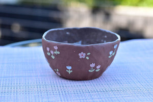 Handmade daisy bowl - Floral pattern bowl - Retro style