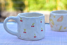 Load image into Gallery viewer, Cherry mug - coffee lover mug (speckled)
