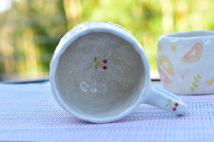 Cherry mug - coffee lover mug (speckled)