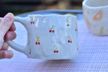 Load image into Gallery viewer, Cherry mug - coffee lover mug (speckled)
