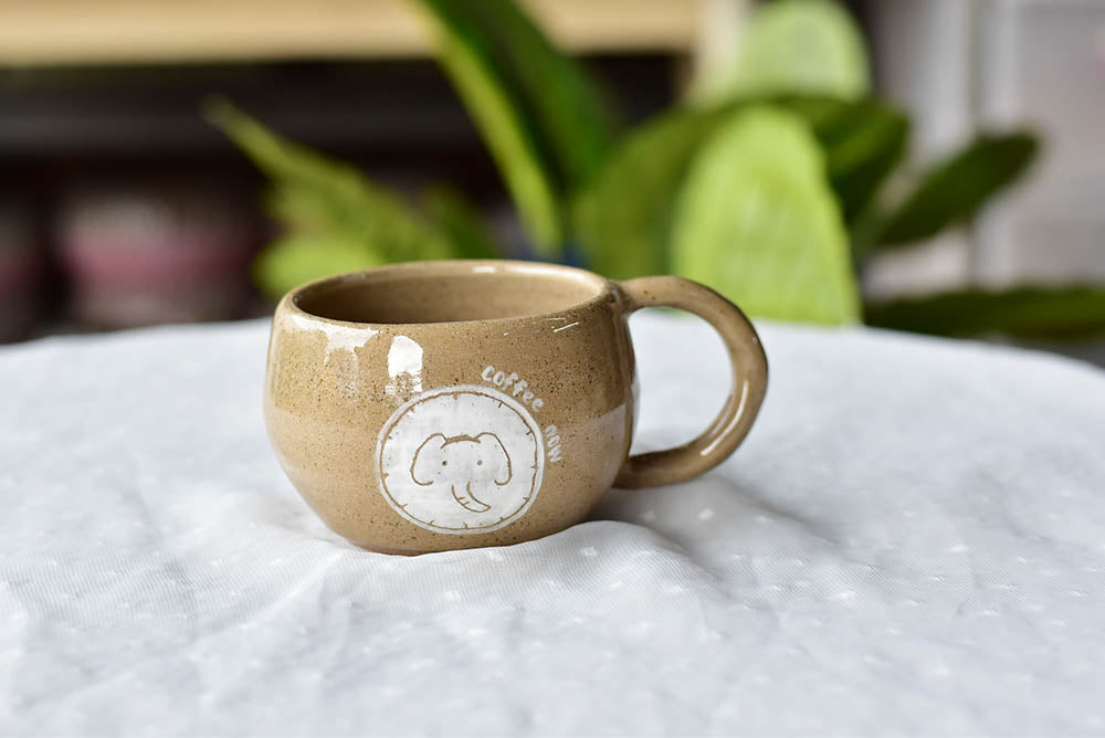 Elephant coffee mug - cute tableware - tea lover