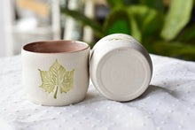 Load image into Gallery viewer, Stoneware leaf mug - cute tableware - tea coffee lover
