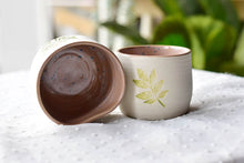 Load image into Gallery viewer, Stoneware leaf mug - cute tableware - tea coffee lover
