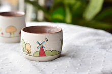 Load image into Gallery viewer, Stoneware mushroom house mug - cute tableware - tea coffee lover
