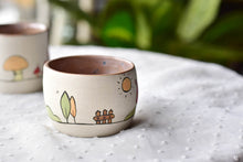 Load image into Gallery viewer, Stoneware mushroom house mug - cute tableware - tea coffee lover
