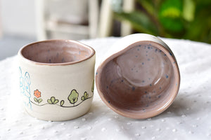 Stoneware puppy mug - cute tableware - tea coffee lover