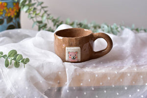 Handmade coffee mug -  Bear hippo mug - coffee lover