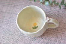 Load image into Gallery viewer, Handmade coffee mug - daisy coffee lover mug - frosted glaze
