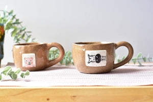 Handmade coffee mug -  Zebra hippo mug - coffee lover