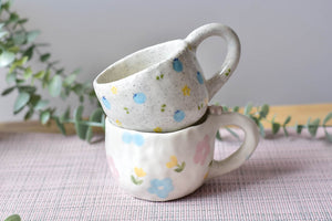 Handmade drippy coffee mug - blueberry coffee mug