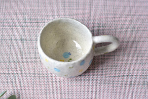 Handmade drippy coffee mug - blueberry coffee mug