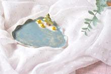 Load image into Gallery viewer, Desert plate - jewellery plate - Handmade desert tray - tree/stars
