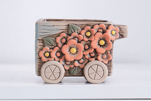 Flower succulent pot - trolley planter (10.5cm*8cm*8.3cm)