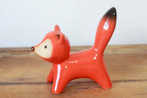 1 Pair ceramic foxes - home decor - garden decor