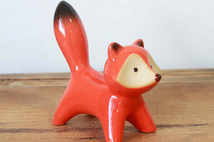 1 Pair ceramic foxes - home decor - garden decor