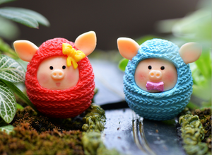 Adorable pig - Miniature pig - Fairy Garden - DIY material - Terrarium material