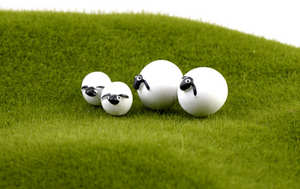 3 × Miniature sheep family – Fairy Garden - DIY material - Terrarium material