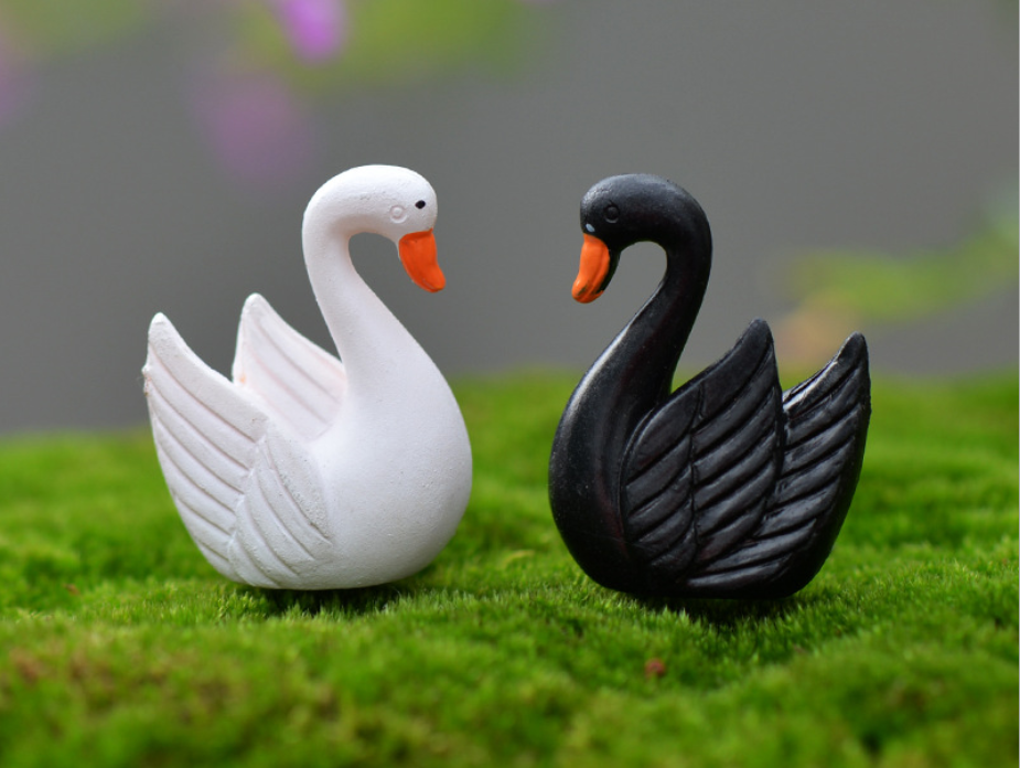 Miniature swan – Fairy Garden - DIY material - Terrarium material