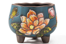 Load image into Gallery viewer, Handpainted succulent pots - flower planters - ceramic pots (11cm ×9.8cm)
