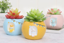 Load image into Gallery viewer, Animal pot - Unicorn pots - Made of resin (9cm * 9cm * 6.5cm)
