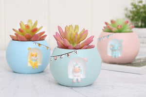 Animal pot - Unicorn pots - Made of resin (9cm * 9cm * 6.5cm)