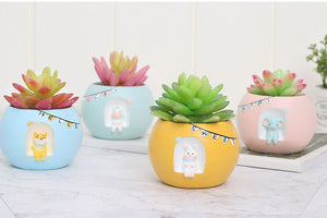 Animal pot - Unicorn pots - Made of resin (9cm * 9cm * 6.5cm)