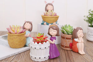 Elegant girl pot - Succulent Planters - Made of Resin