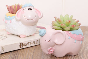 Animal Pots - Unicorn Elephant Planters - Succulent pots - Made of Resin