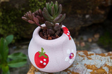 Load image into Gallery viewer, 3×Handpainted strawberry pots - succulent planters - pineapple finger pots
