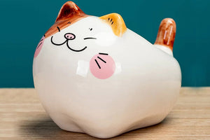 Adorable cat pots - flower planters - ceramic pots (10cm×7.5cm×7cm)