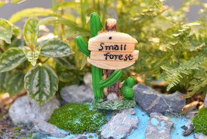 Miniature cactus sign – Fairy Garden DIY Material