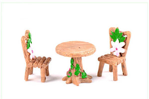 One set miniature table and chair – Fairy Garden DIY Material