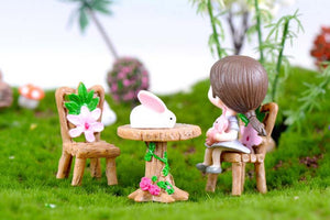 One set miniature table and chair – Fairy Garden DIY Material