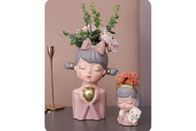 Load image into Gallery viewer, Elegant girl Pots - Flower planters - Resin Planters
