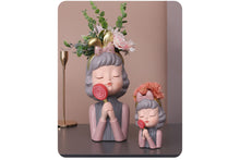 Load image into Gallery viewer, Elegant girl Pots - Flower planters - Resin Planters
