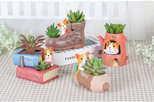 Animal pots - Dog pots - Corgi planters