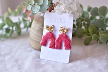 Load image into Gallery viewer, Elegant dangle earrings - polymer clay earrings
