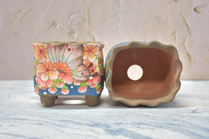 【Doris's collection】Handpainted succulent pots - flower planters (11cm*9.5cm*10cm)