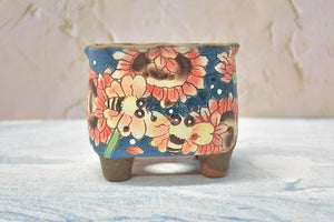 【Doris's collection】Handpainted succulent pots - flower planters (11cm*9.5cm*10cm)