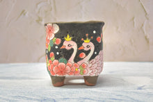 Load image into Gallery viewer, Handpainted succulent pots - flower planters - ceramic pots (9.5cm*9.5cm*10.8cm)
