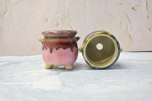 Glaze pots - succulent planters - ceramic colourful pots (8.5cm * 9.4cm)