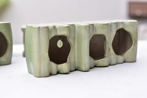 Two - three holes succulent pot - flower ceramic pot