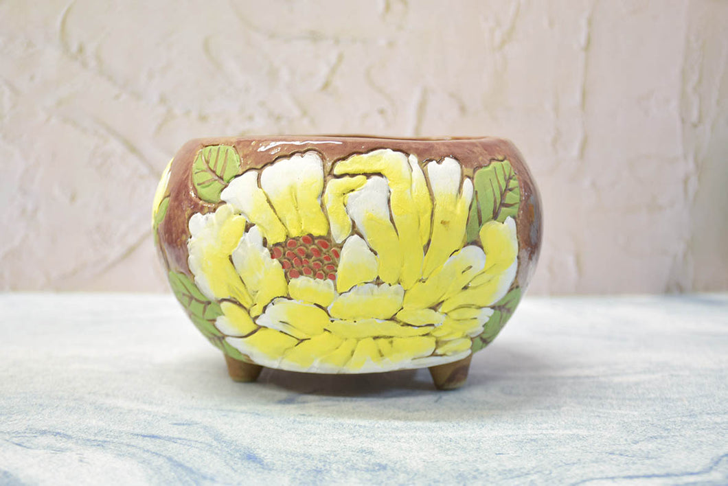 Handpainted large succulent pots - flower planters - ceramic pots (12cm*10cm)
