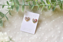 Load image into Gallery viewer, Heart Shape Polymer Clay Earrings (resin covered)
