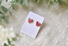 Load image into Gallery viewer, Heart Shape Polymer Clay Earrings (resin covered)
